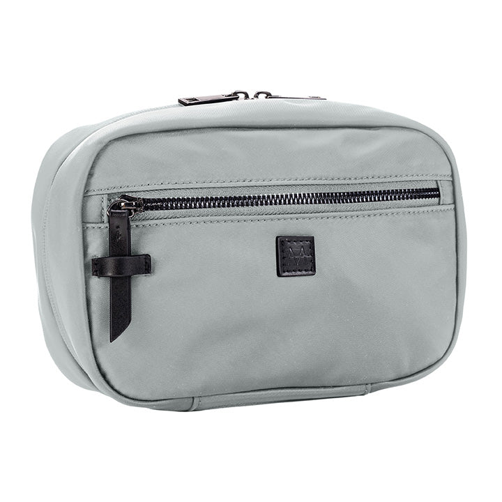 pouch with a black zipper